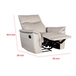 Lenne Manual Recliner Chair-Taupe Leather Match-Padded Arms
