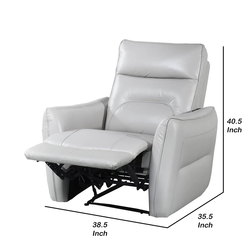 Teren Power Recliner Chair-Rich Taupe Leather Match-Foam