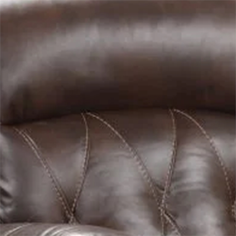 Kesy Manual Glider Recliner Chair-Pillow Top Arms-Brown Faux Leather