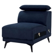 Panie Modular Armless Lounge Chair-Adjustable Headrest-Navy Blue Fabric