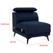 Panie Modular Armless Lounge Chair-Adjustable Headrest-Navy Blue Fabric