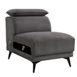 Panie Modular Armless Lounge Chair-Adjustable Headrest-Dark Gray Fabric