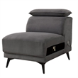 Panie Modular Armless Lounge Chair-Adjustable Headrest-Dark Gray Fabric