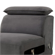 Panie Modular Armless Lounge Chair-Adjustable Headrest-Dark Gray Fabric