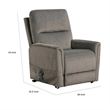 Power Lift Chair with Heat and Massage-Gray Fabric Padded-USB Port