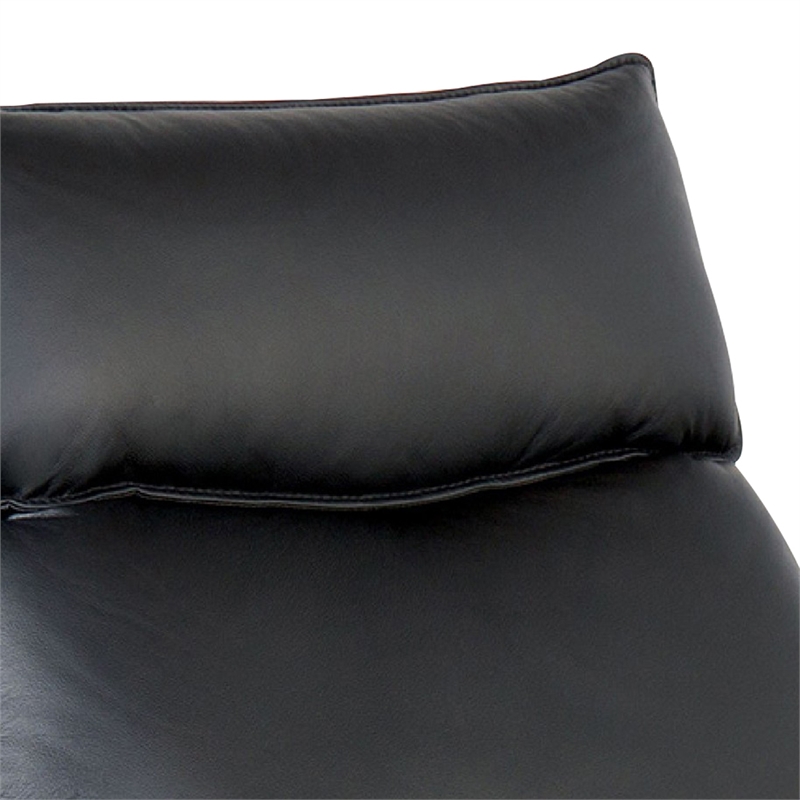 Lenne Manual Recliner Chair-Flared Padded Arms-Black Leather Match