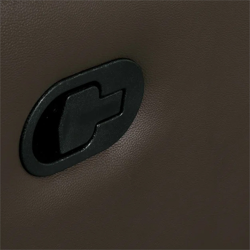 Ozy Manual Recliner Chair-Pillow Top Arms-Dark Brown Leather Match