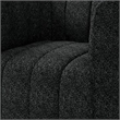 Hery Accent Armchair- 36 Inch- Black Boucle- Vertical Channel Tufted