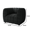 Hery Accent Armchair- 36 Inch- Black Boucle- Vertical Channel Tufted