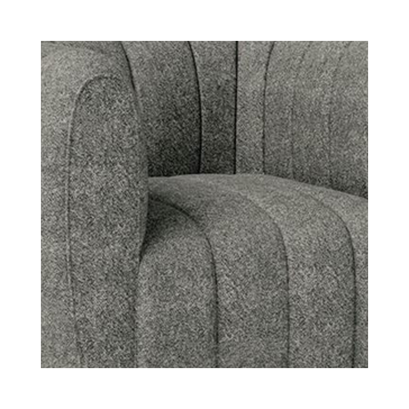 Hery Accent Armchair- 36 Inch- Gray Boucle- Vertical Channel Tufted