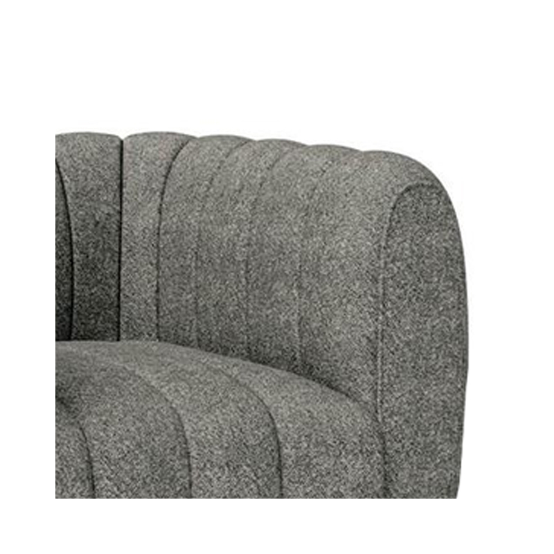 Hery Accent Armchair- 36 Inch- Gray Boucle- Vertical Channel Tufted