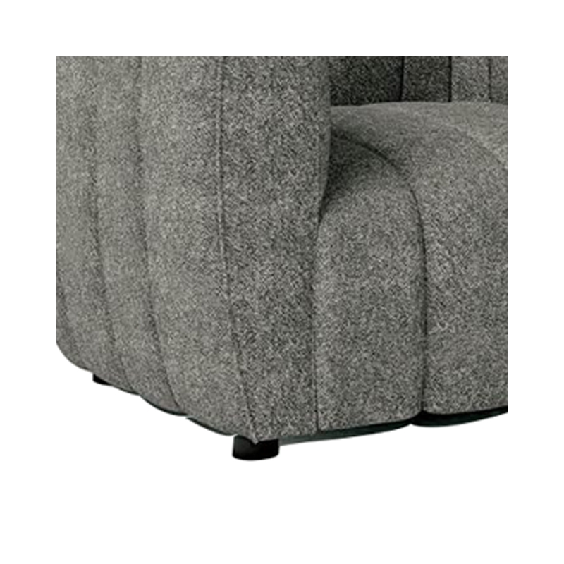 Hery Accent Armchair- 36 Inch- Gray Boucle- Vertical Channel Tufted