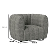 Hery Accent Armchair- 36 Inch- Gray Boucle- Vertical Channel Tufted