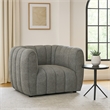Hery Accent Armchair- 36 Inch- Gray Boucle- Vertical Channel Tufted