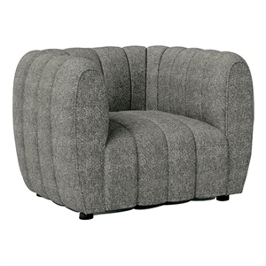 Hery Accent Armchair- 36 Inch- Gray Boucle- Vertical Channel Tufted
