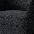 Srey Accent Chair- 37 Inch- Plush Black Boucle- Curved Kidney Shape