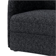 Srey Accent Chair- 37 Inch- Plush Black Boucle- Curved Kidney Shape
