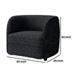 Srey Accent Chair- 37 Inch- Plush Black Boucle- Curved Kidney Shape