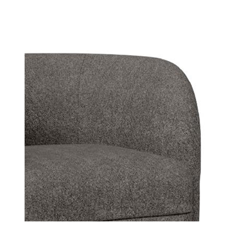 Srey Accent Chair- 37 Inch- Plush Gray Boucle- Curved Kidney Shape