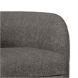 Srey Accent Chair- 37 Inch- Plush Gray Boucle- Curved Kidney Shape