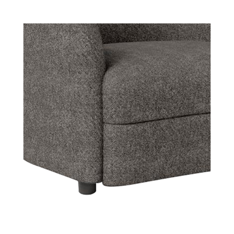 Srey Accent Chair- 37 Inch- Plush Gray Boucle- Curved Kidney Shape
