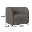 Srey Accent Chair- 37 Inch- Plush Gray Boucle- Curved Kidney Shape