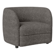 Srey Accent Chair- 37 Inch- Plush Gray Boucle- Curved Kidney Shape