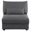 Ash 35 Inch Armless Accent Sofa Chair with Cushions- Modular- Gray Black