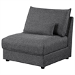 Ash 35 Inch Armless Accent Sofa Chair with Cushions- Modular- Gray Black