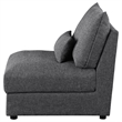 Ash 35 Inch Armless Accent Sofa Chair with Cushions- Modular- Gray Black