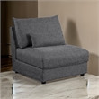 Ash 35 Inch Armless Accent Sofa Chair with Cushions- Modular- Gray Black