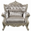 Bertha Accent Chair- European Ornate Carved Beige- Champagne Wood