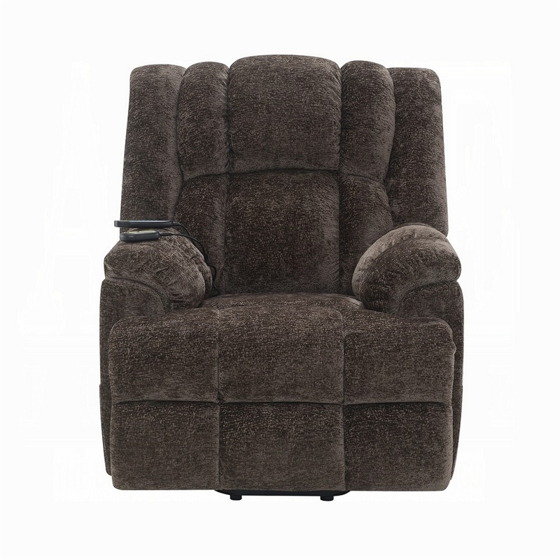 Cassy Power Recliner Chair with Lift- Heating- Massage- Brown Velvet