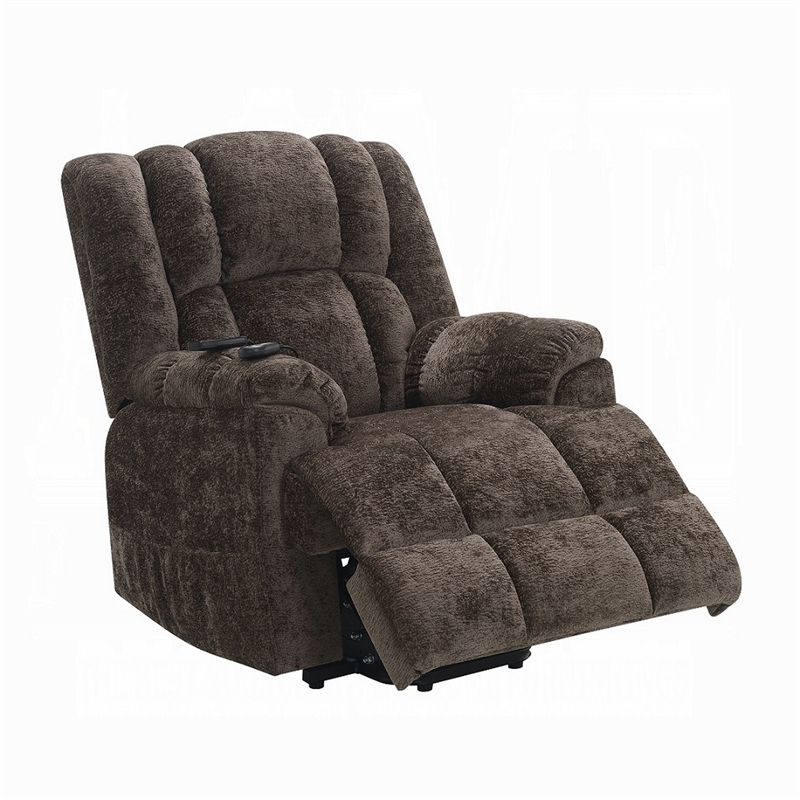 Cassy Power Recliner Chair with Lift- Heating- Massage- Brown Velvet