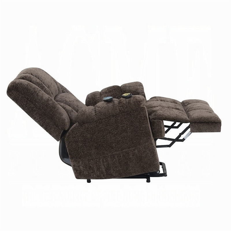 Cassy Power Recliner Chair with Lift- Heating- Massage- Brown Velvet