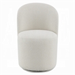 Accent Chair Set of 2- 360 Degree Swivel Rotation- Beige White Boucle