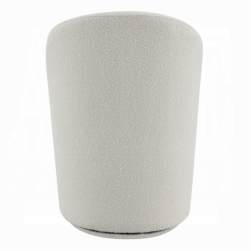 Accent Chair Set of 2- 360 Degree Swivel Rotation- Beige White Boucle