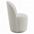 Accent Chair Set of 2- 360 Degree Swivel Rotation- Beige White Boucle
