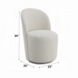 Accent Chair Set of 2- 360 Degree Swivel Rotation- Beige White Boucle
