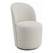 Accent Chair Set of 2- 360 Degree Swivel Rotation- Beige White Boucle