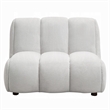 Nela Lounge Sofa Chair- Modern Bubble Silhouette- White Linen 42 Inch