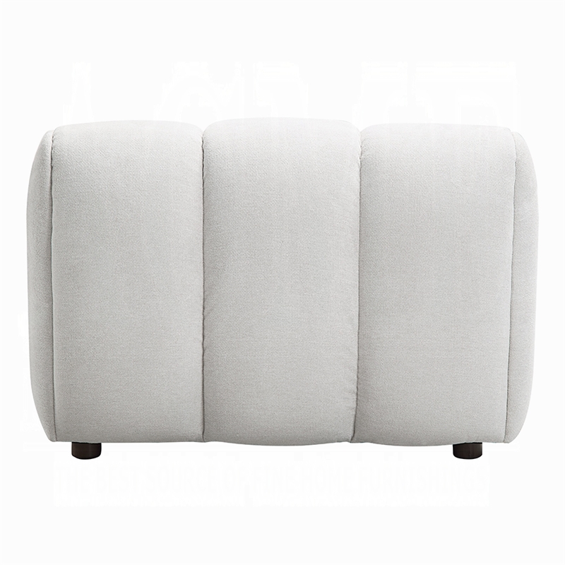 Nela Lounge Sofa Chair- Modern Bubble Silhouette- White Linen 42 Inch