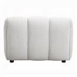 Nela Lounge Sofa Chair- Modern Bubble Silhouette- White Linen 42 Inch