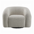 Swivel Accent Chair- Cloudlike Curved Design- Metal Base- Gray Boucle