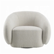 Keanu Swivel Accent Chair- Plush Round Cloudlike Design- Beige Boucle