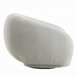 Keanu Swivel Accent Chair- Plush Round Cloudlike Design- Beige Boucle