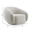 Keanu Swivel Accent Chair- Plush Round Cloudlike Design- Beige Boucle
