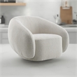 Keanu Swivel Accent Chair- Plush Round Cloudlike Design- Beige Boucle
