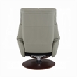 Doro Swivel Accent Chair w Ottoman- Gray Top Grain Leather- Round Base