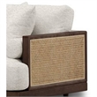 Senu Accent Chair- Rattan Woven Armrest- White- Brown Solid Wood